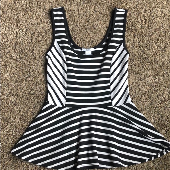 Bar lll white & black Peplum blouse - Picture 1 of 3